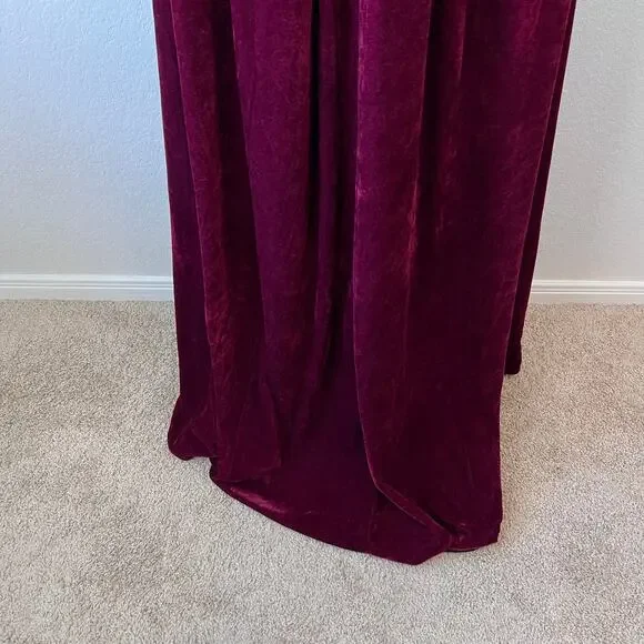 Vampire Halloween Costume Velvet Cloak Cape Hood Burgundy Red One Size Gothic - Picture 12 of 12